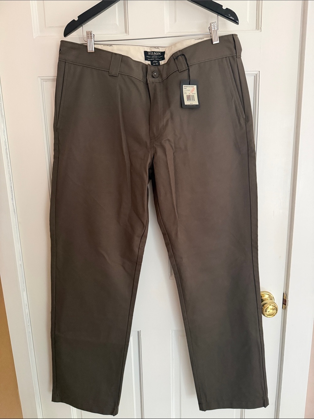 NWT Filson Olive Brown Men's Chino Pants size 36x32